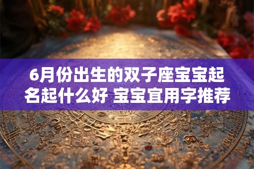6月份出生的双子座宝宝起名起什么好 宝宝宜用字推荐