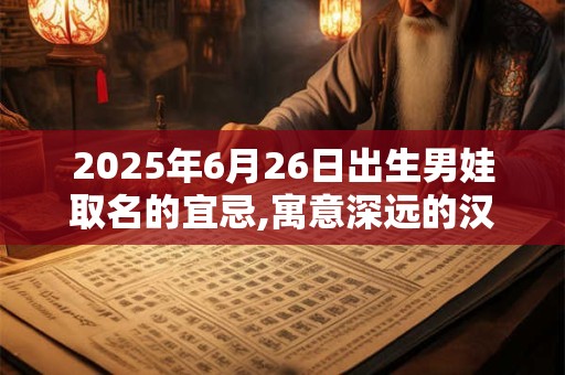 2026年6月26日出生男娃取名的宜忌,寓意深远的汉字详解 2026年6月26日出生男娃取名的宜忌,寓意深远的汉字详解