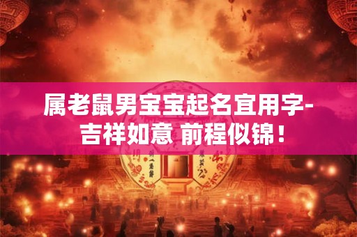 属老鼠男宝宝起名宜用字- 吉祥如意 前程似锦！