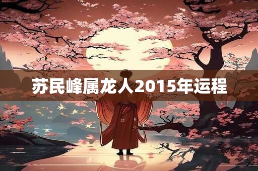 苏民峰属龙人2015年运程 苏民峰属龙人2015年运程