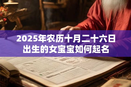 2025年农历十月二十六日出生的女宝宝如何起名
