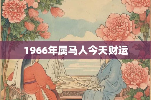 1966年属马人今天财运