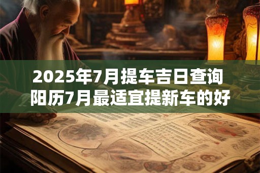 2025年7月提车吉日查询 阳历7月最适宜提新车的好日子！