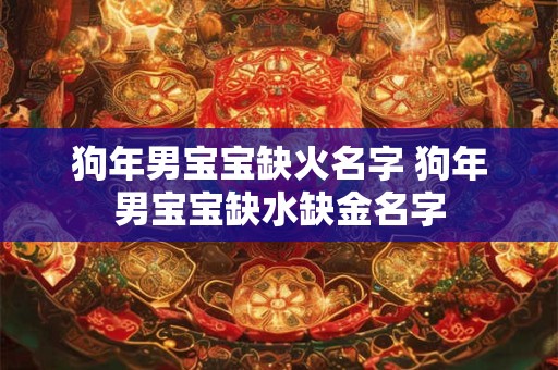 狗年男宝宝缺火名字 狗年男宝宝缺水缺金名字