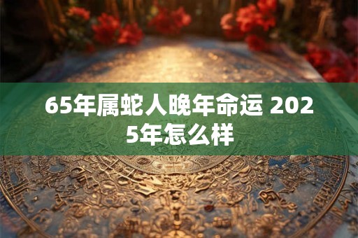 65年属蛇人晚年命运 2025年怎么样