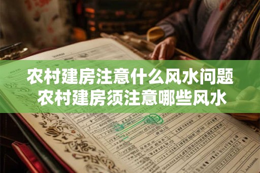 农村建房注意什么风水问题 农村建房须注意哪些风水问题