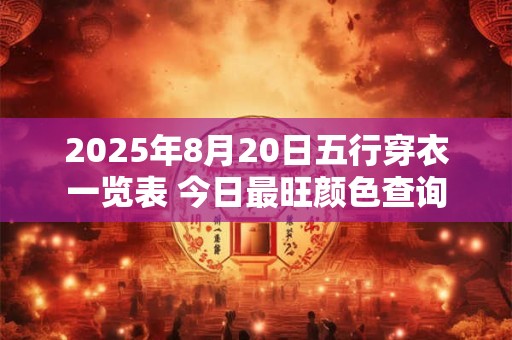 2025年8月20日五行穿衣一览表 今日最旺颜色查询