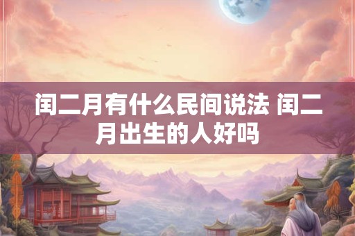 闰二月有什么民间说法 闰二月出生的人好吗