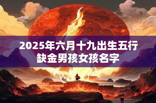 2025年六月十九出生五行缺金男孩女孩名字