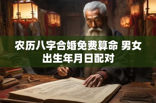 农历八字合婚免费算命 男女出生年月日配对