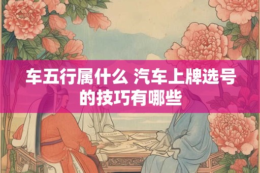 车五行属什么 汽车上牌选号的技巧有哪些
