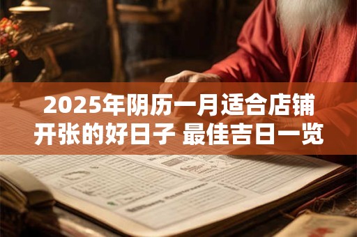 2025年阴历一月适合店铺开张的好日子 最佳吉日一览表