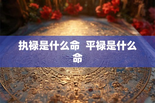 执禄是什么命  平禄是什么命