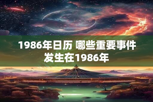 1986年日历 哪些重要事件发生在1986年