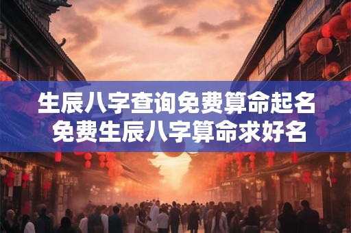 生辰八字查询免费算命起名 免费生辰八字算命求好名