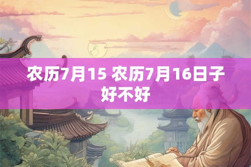 农历7月15 农历7月16日子好不好 农历7月15 农历7月16日子好不好