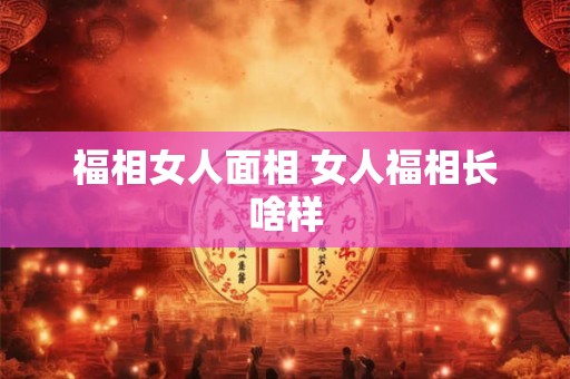 福相女人面相 女人福相长啥样