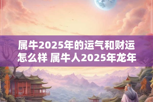 属牛2025年的运气和财运怎么样 属牛人2025年龙年有好运吗