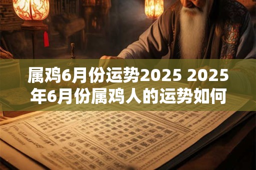属鸡6月份运势2025 2025年6月份属鸡人的运势如何