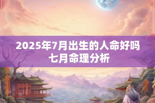 2025年7月出生的人命好吗 七月命理分析