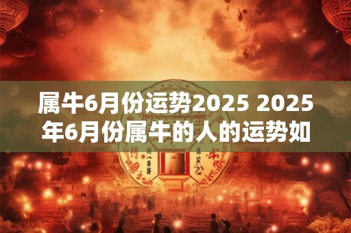 属牛6月份运势2025 2025年6月份属牛的人的运势如何 属牛6月份运势2025 2025年6月份属牛的人的运势如何
