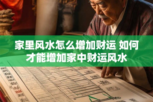 家里风水怎么增加财运 如何才能增加家中财运风水