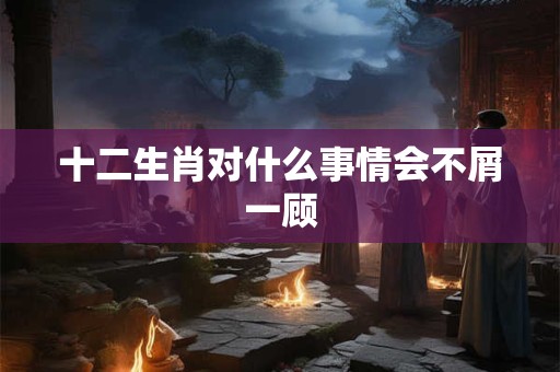 十二生肖对什么事情会不屑一顾