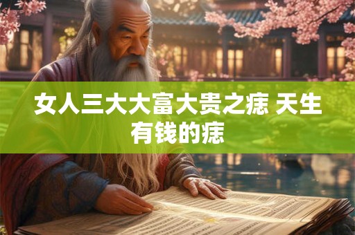 女人三大大富大贵之痣 天生有钱的痣