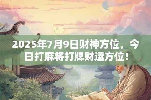 2025年7月9日财神方位，今日打麻将打牌财运方位！