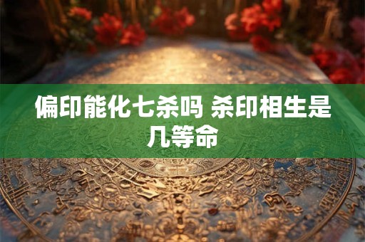 偏印能化七杀吗 杀印相生是几等命