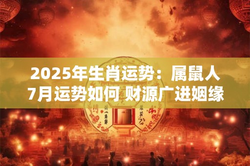 2025年生肖运势：属鼠人7月运势如何 财源广进姻缘临门