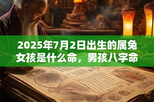 2025年7月2日出生的属兔女孩是什么命，男孩八字命运分析