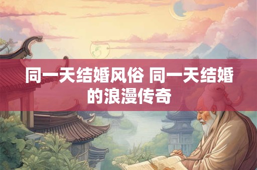 同一天结婚风俗 同一天结婚的浪漫传奇