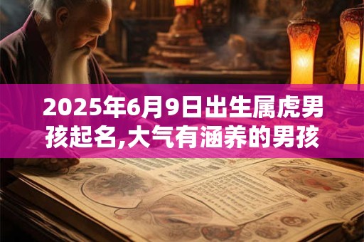 2025年6月9日出生属虎男孩起名,大气有涵养的男孩名字