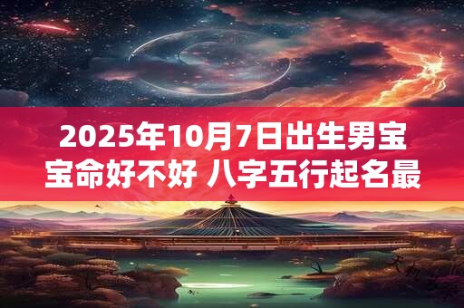 2025年10月7日出生男宝宝命好不好 八字五行起名最全款