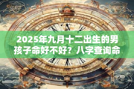 2025年九月十二出生的男孩子命好不好？八字查询命理