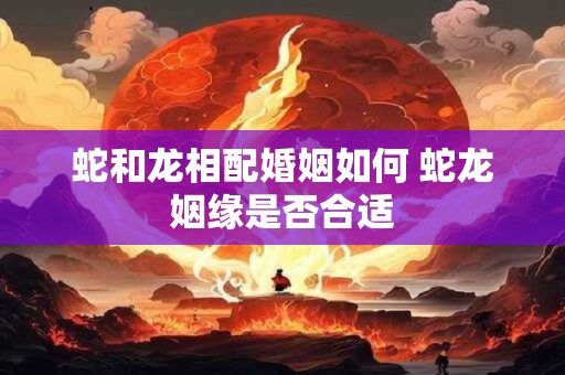 蛇和龙相配婚姻如何 蛇龙姻缘是否合适