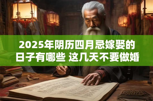 2025年阴历四月忌嫁娶的日子有哪些 这几天不要做婚嫁