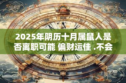 2025年阴历十月属鼠人是否离职可能 偏财运佳 .不会辞职