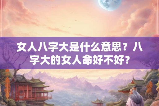 女人八字大是什么意思？八字大的女人命好不好？