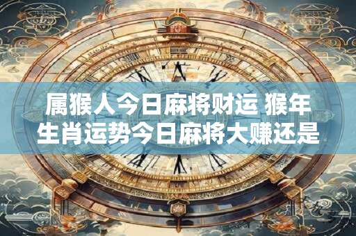 属猴人今日麻将财运 猴年生肖运势今日麻将大赚还是大输
