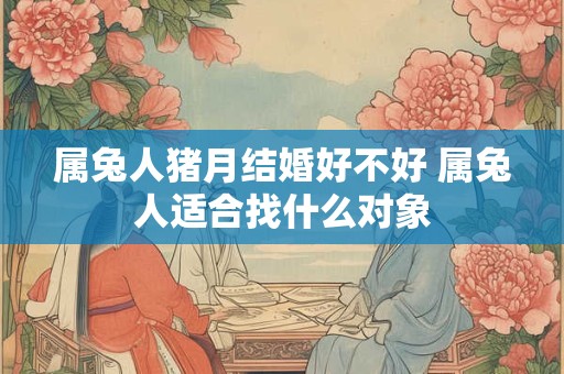 属兔人猪月结婚好不好 属兔人适合找什么对象
