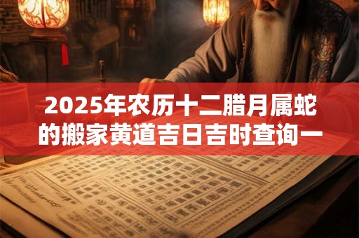 2025年农历十二腊月属蛇的搬家黄道吉日吉时查询一览表