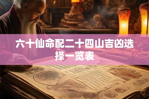 六十仙命配二十四山吉凶选择一览表