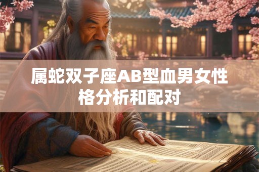 属蛇双子座AB型血男女性格分析和配对