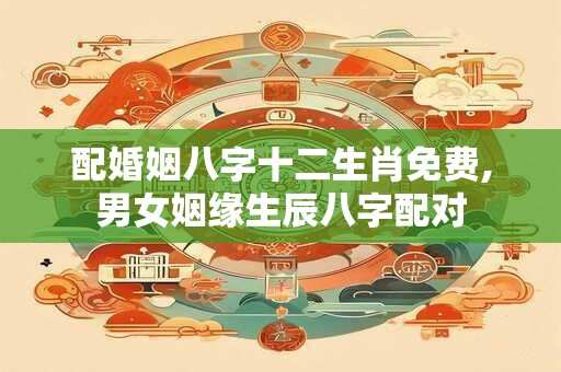 配婚姻八字十二生肖免费,男女姻缘生辰八字配对