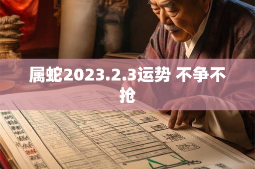 属蛇2023.2.3运势 不争不抢
