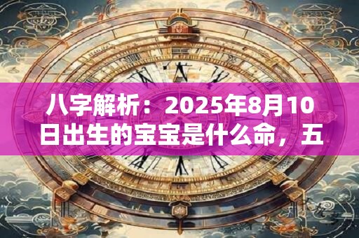八字解析：2025年8月10日出生的宝宝是什么命，五行缺什么