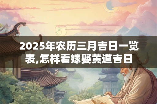 2025年农历三月吉日一览表,怎样看嫁娶黄道吉日