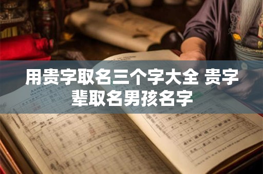 用贵字取名三个字大全 贵字辈取名男孩名字